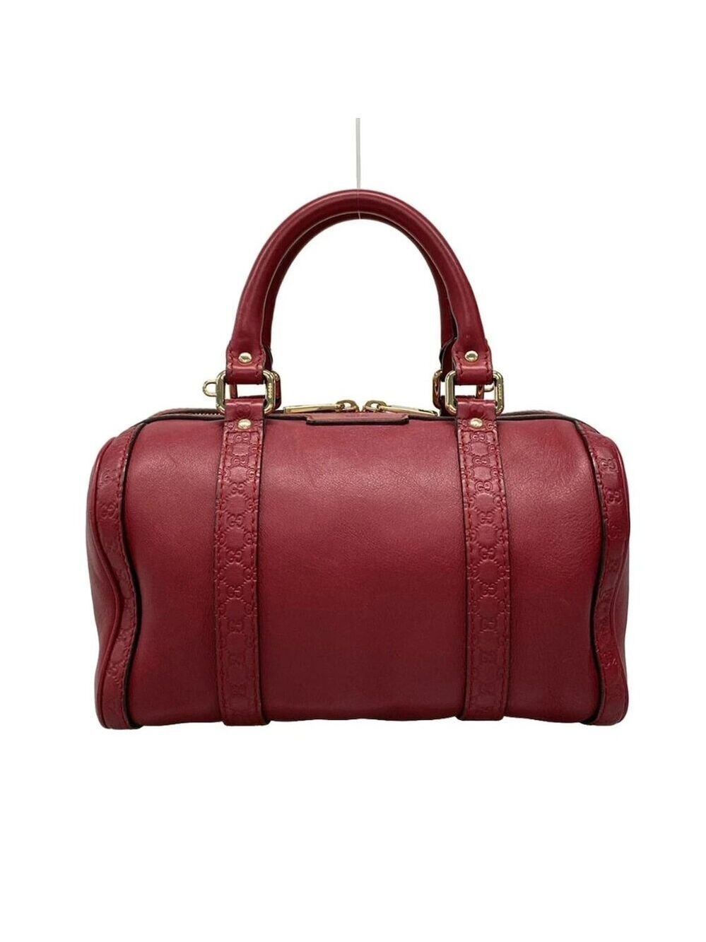 Authentic GUCCI Small Guccissima Red Leather Handbag br434-112025